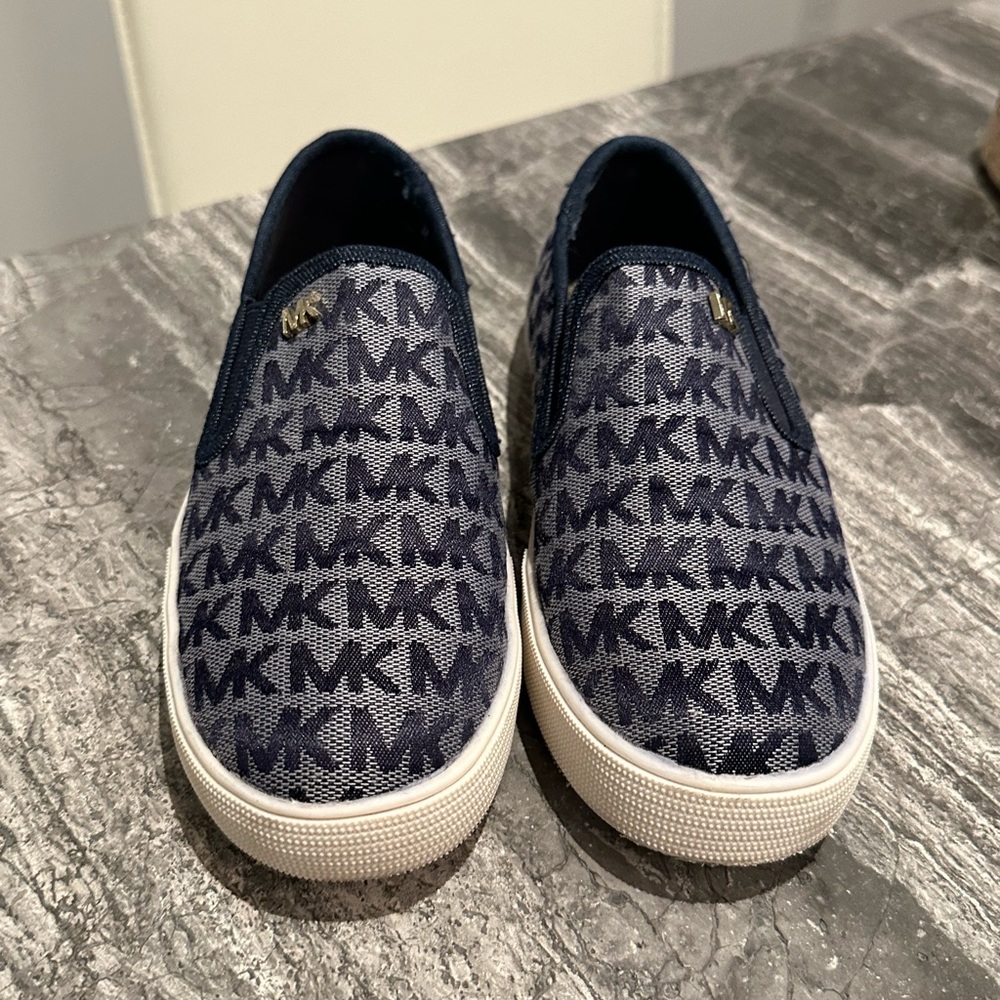 Micheal kors slip on shoes , new , never worn , navy